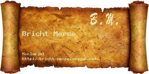 Bricht Merse névjegykártya
